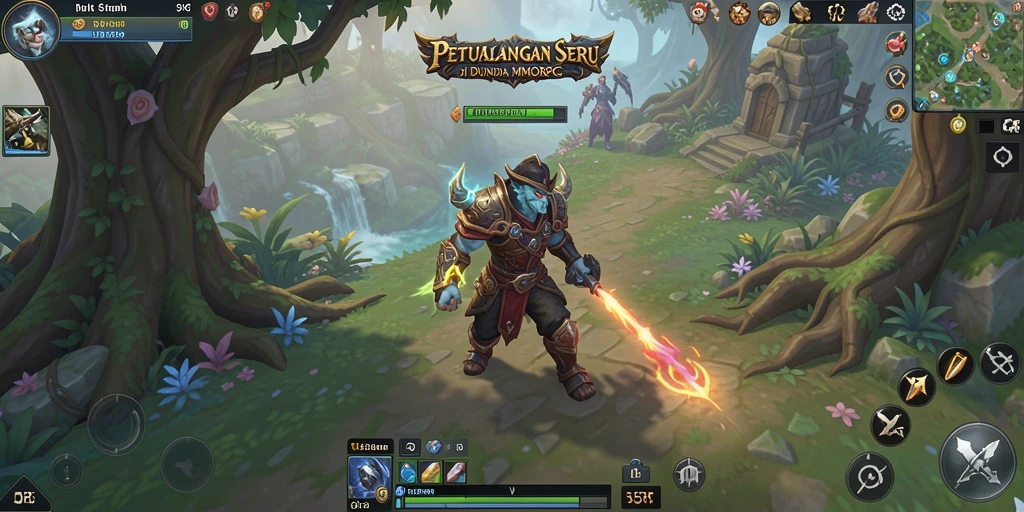 Tangkapan layar gameplay 55RP menunjukkan pertempuran epik dan interaksi antara pemain.