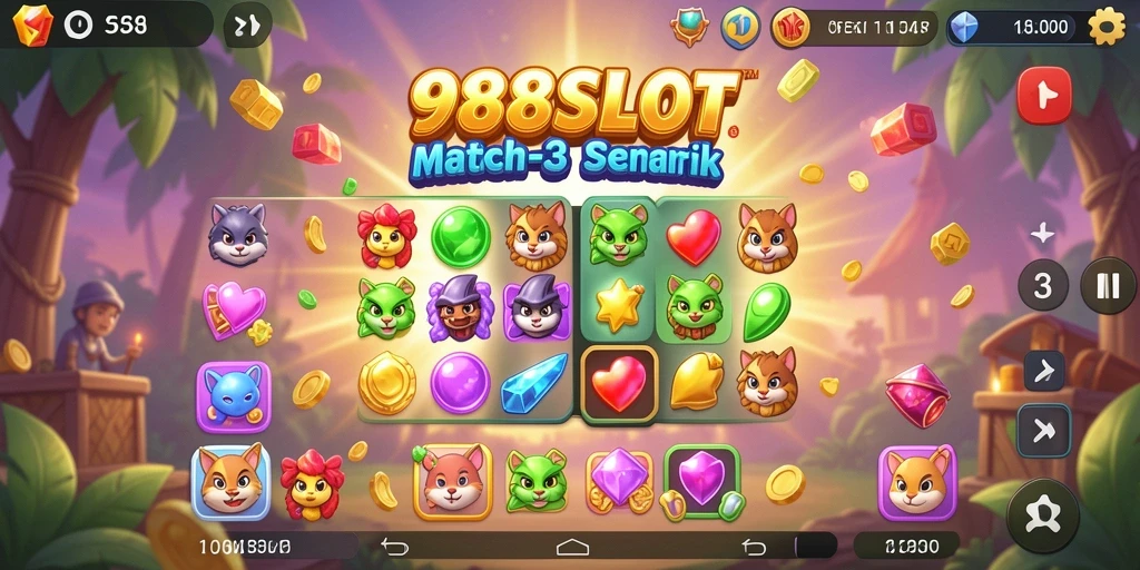 Tangkapan layar gameplay 988SLOT yang penuh warna dan menarik.