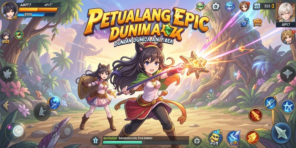 Screenshot gameplay API77 dengan karakter anime yang dinamis.
