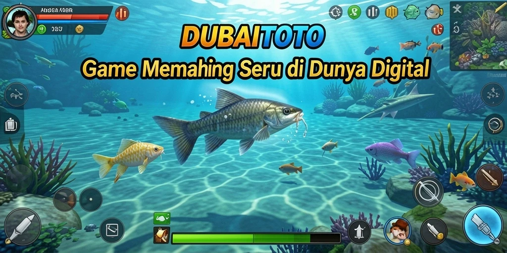 Tampilan gameplay DUBAITOTO yang memukau dengan aktivitas memancing.