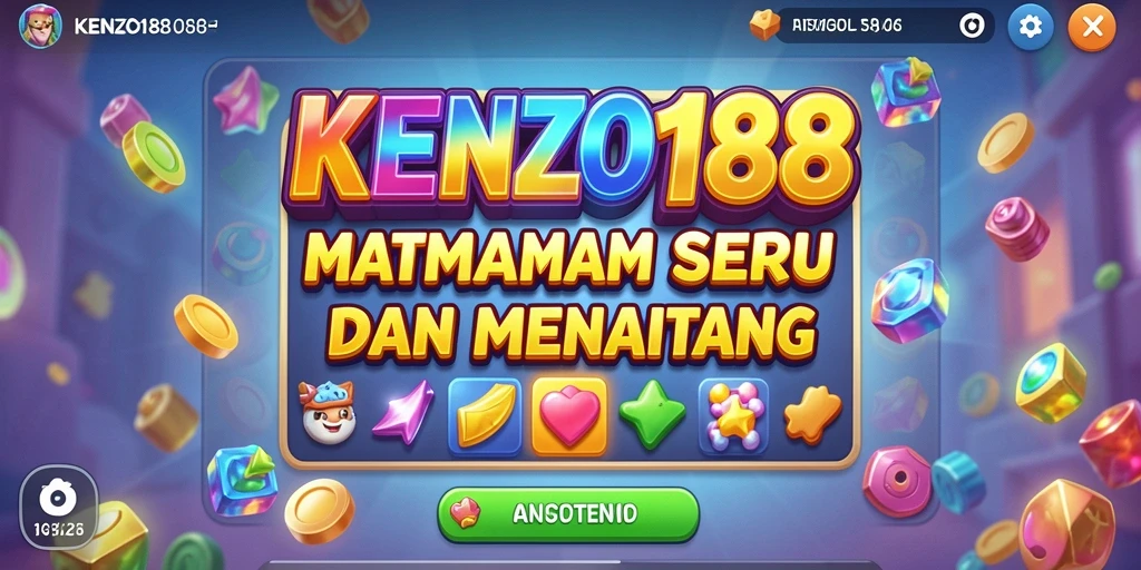 Tampilan gameplay seru di KENZO188 dengan kombinasi batu berwarna.