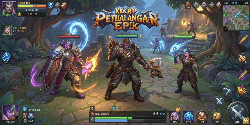 Gameplay dinamis dan seru dalam KKRP, menampilkan pertarungan epik.
