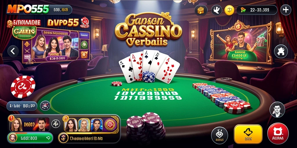 Screenshot gameplay Live Casino MPO555 yang menampilkan dealer dan pemain.