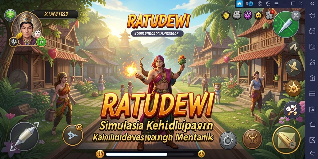 Tampilan gameplay menarik dari RATUDEWI yang menampilkan interaksi sosial.