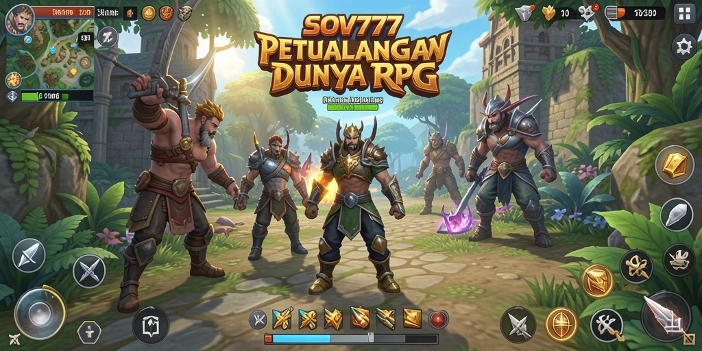 Tangkapan layar utama SOV777 menunjukkan aksi pertempuran RPG yang mendebarkan.